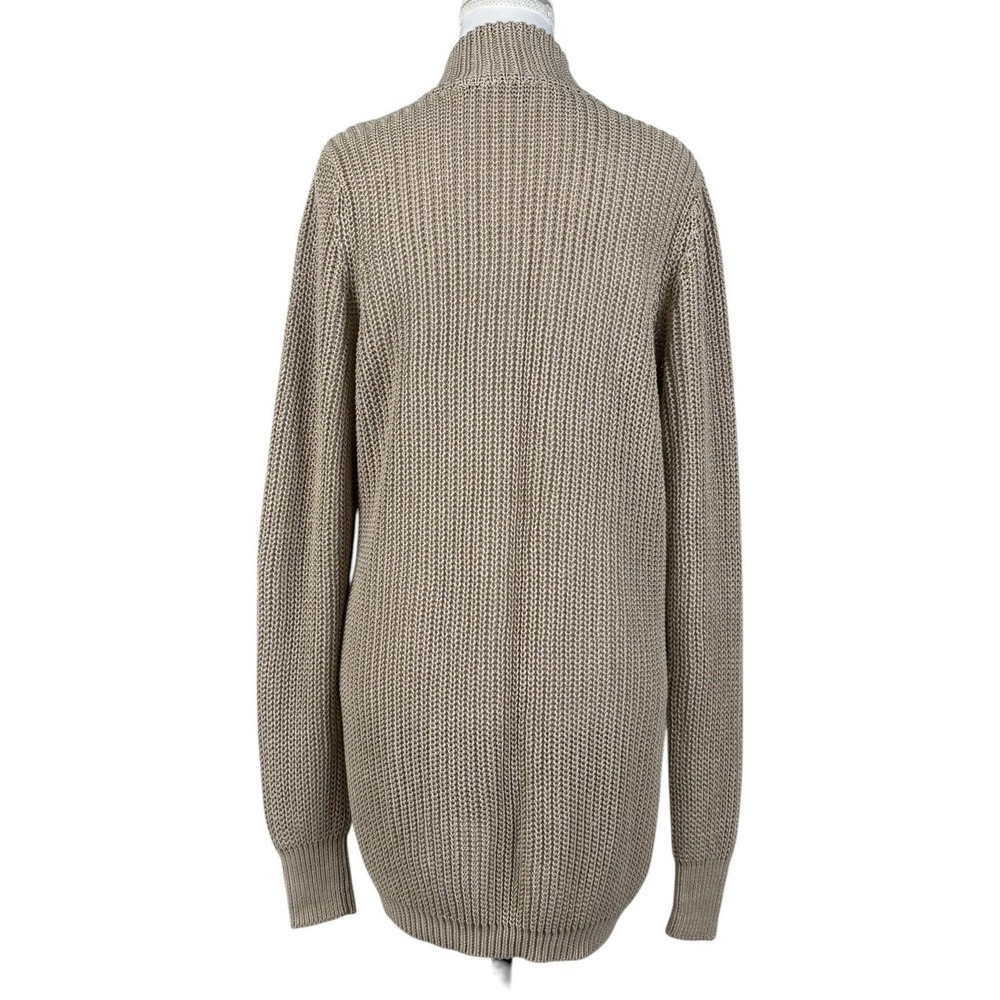 Vince 100% Linen Chunky Knit Cardigan Sweater Womens M Beige Buttons Preppy - Picture 3 of 9